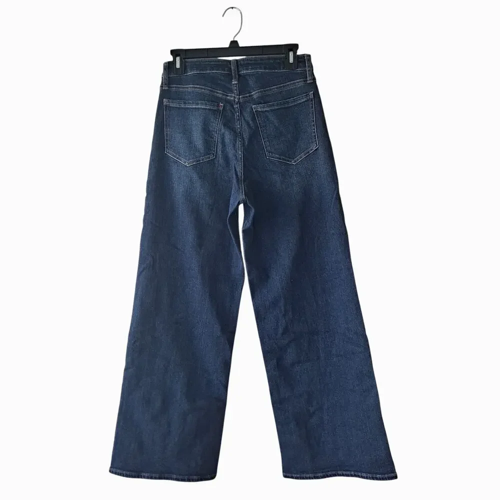 NWOT Bella Stretch Wide Leg Jeans High Rise Denim Midnight Blue Women's Size 29